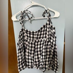 Old Navy Black and White Gingham Blouse